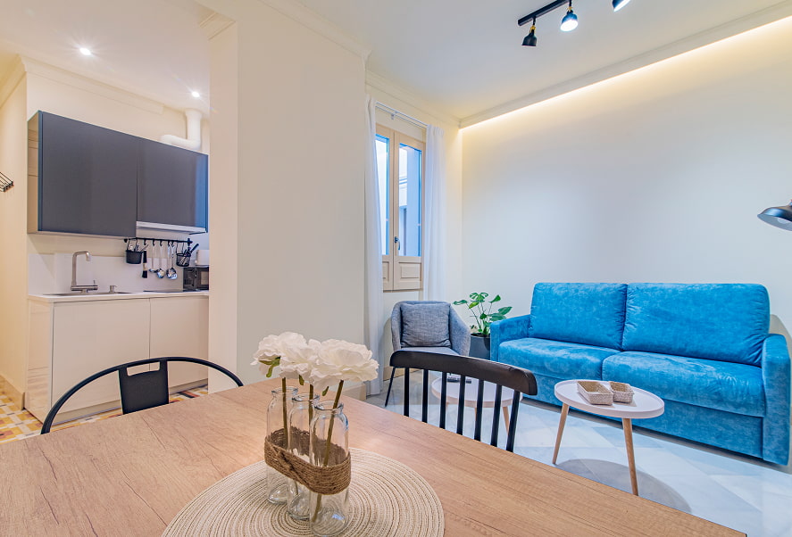 Apartamento Twin Standard 1 Zona de estar con cocina bierta